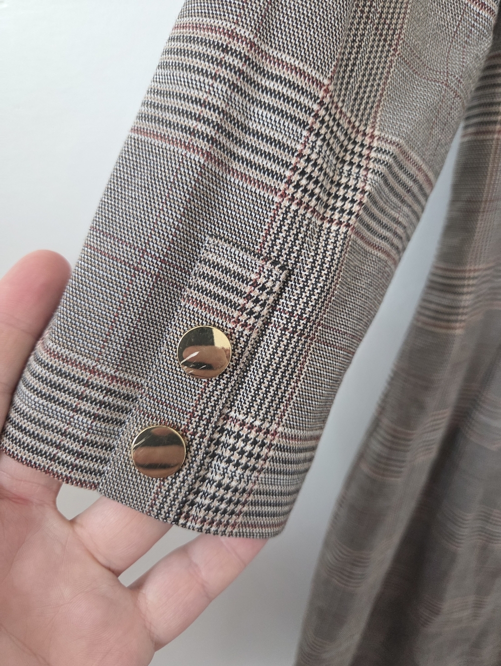 H&M Plaid Glen Check Sheath Dress Pencil Office Preppy Academia Literary Chic 6 - Picture 9 of 9